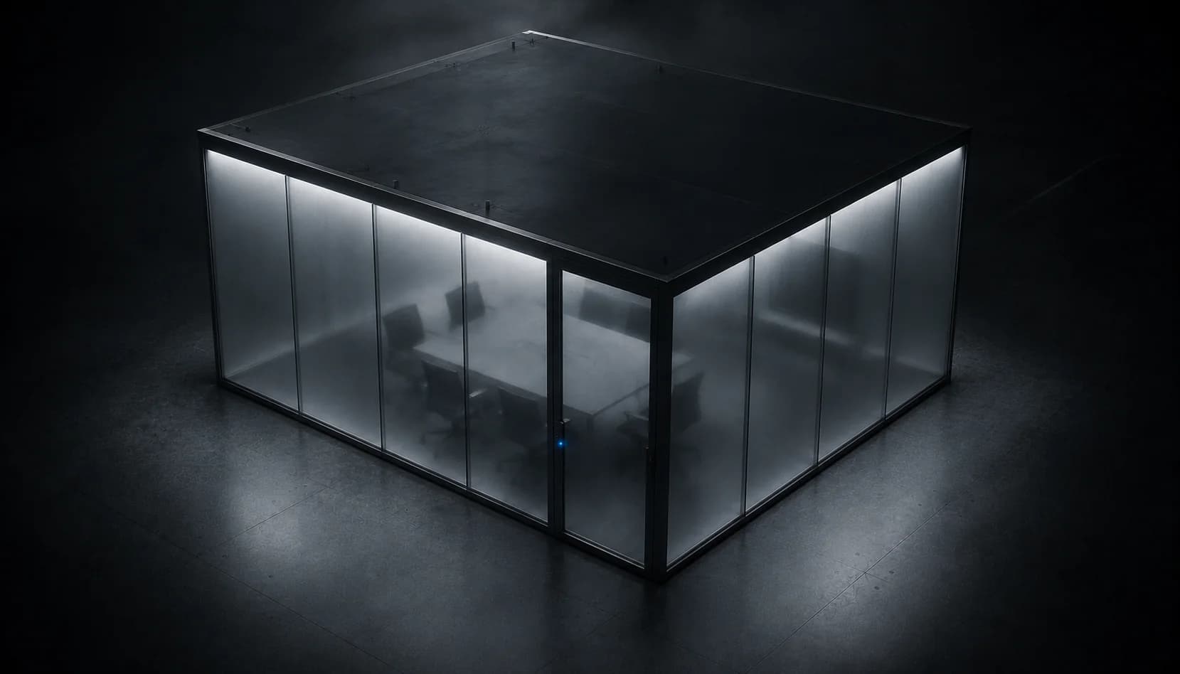 illuminated glass enclosure